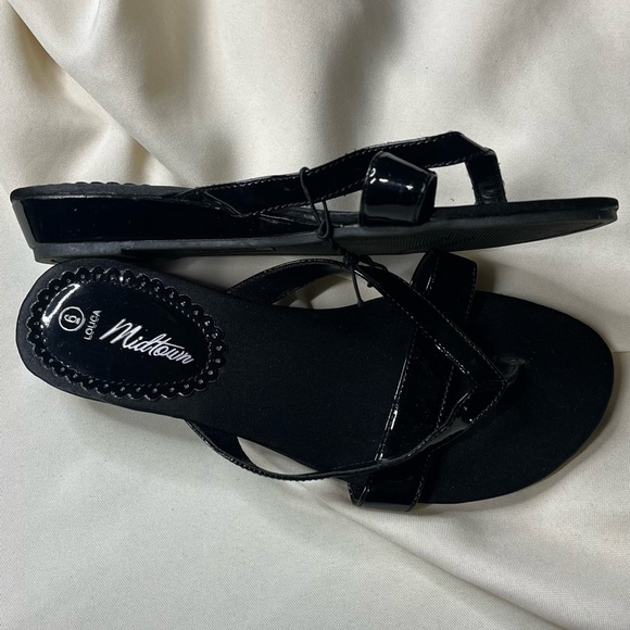 Classic Black Slip on Sandals with Mini Heel - Picture 3 of 3